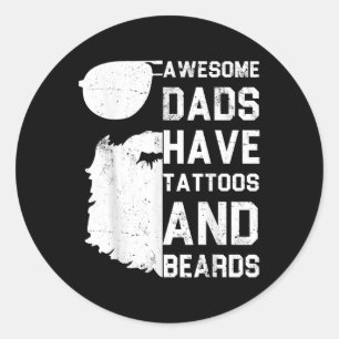 Sticker Rond Les Hommes Les Pères Fantastiques Ont Des Tatouage