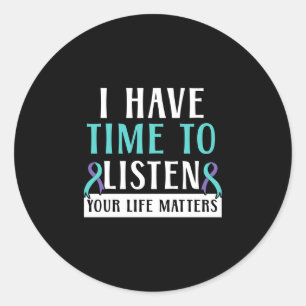 Sticker Rond Les hommes ont le temps d'écouter la santé mentale