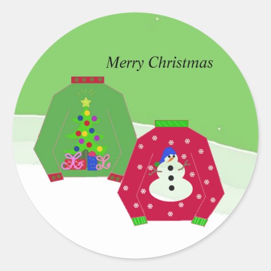 Sticker Rond Les horribles pulls de Noël (Devant)