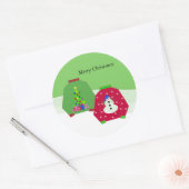 Sticker Rond Les horribles pulls de Noël (Enveloppe)