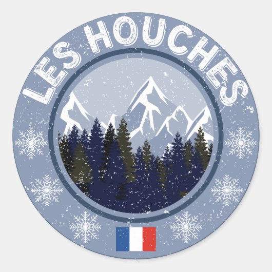Sticker Rond Les Houches Station de Ski (Devant)