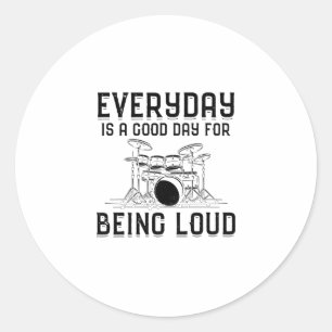 Sticker Rond Les Idéas   Drummer Drumming Band