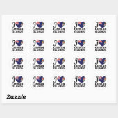 Sticker Rond Les îles Caïmans l'amour (Feuille)