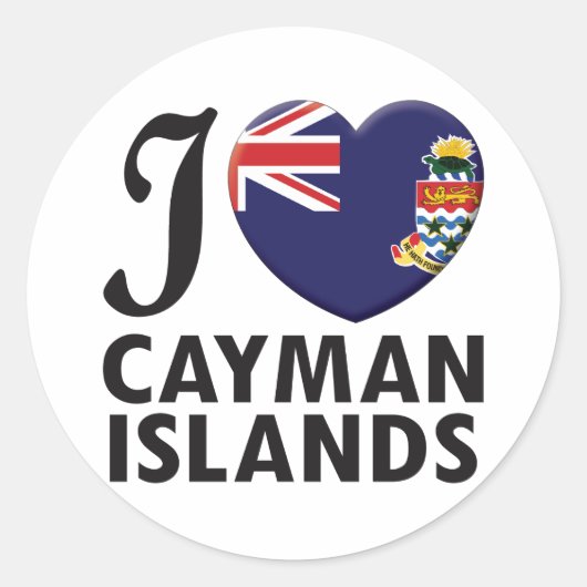 Sticker Rond Les îles Caïmans l'amour (Devant)