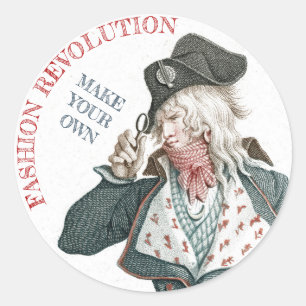 Sticker Rond Les Incroyables Révolution française de la mode 