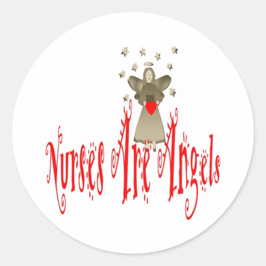 Sticker Rond Les infirmières sont des anges (Devant)