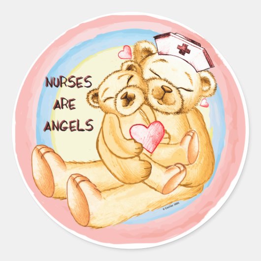 Sticker Rond Les infirmières sont des anges (Devant)