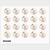 Sticker Rond Les Inséparables vintages privilégient | blanc ros (Feuille)
