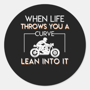 Sticker Rond Les jets de la vie de cavalier de moto courbent le