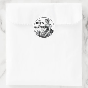 Sticker Rond Les Joies Du Jardinage