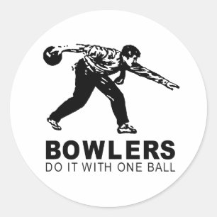 Sticker Rond les joueurs de quilles le font avec une seule boul