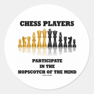 Sticker Rond Les Joueurs D'Échecs Participent À L'Épreuve D'