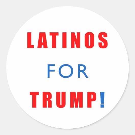 Sticker Rond Les Latinos pour Donald Trump (Devant)