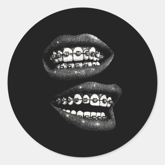 Sticker Rond Les lèvres des femmes Imprimer Graphique Y2k 2000  (Devant)