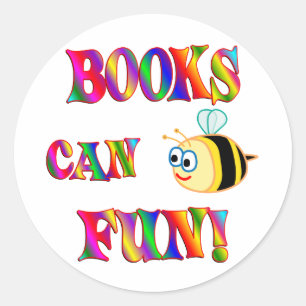 Sticker Rond Les livres sont amusants