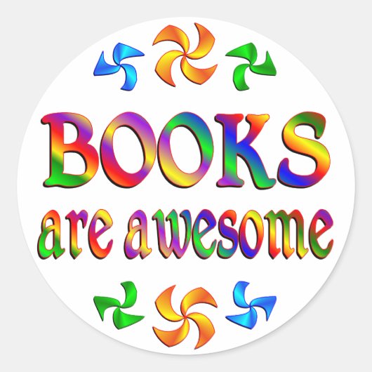 Sticker Rond Les livres sont géniaux (Devant)