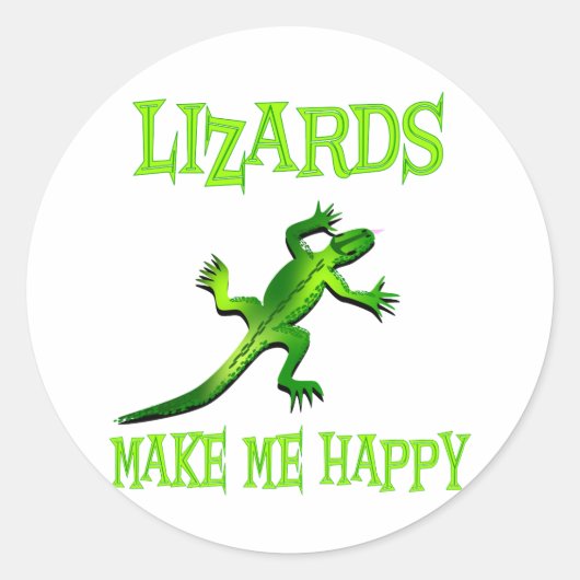 Sticker Rond Les Lizards Me Rendent Heureux (Devant)