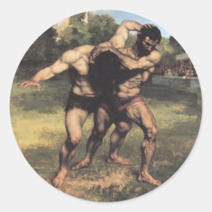 Sticker Rond Les lutteurs