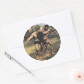 Sticker Rond Les lutteurs (Enveloppe)
