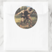 Sticker Rond Les lutteurs (Sac)