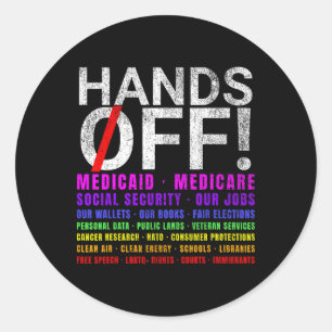 Sticker Rond Les Mains De La Manifestation Résistent Protéger L