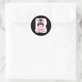 Sticker Rond Les mamans contre les pantalons de baseball blanc  (Sac)