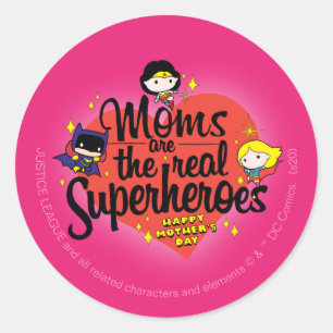 Sticker Rond Les mamans sont les vrais super-héros