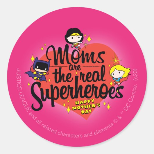Sticker Rond Les mamans sont les vrais super-héros (Devant)