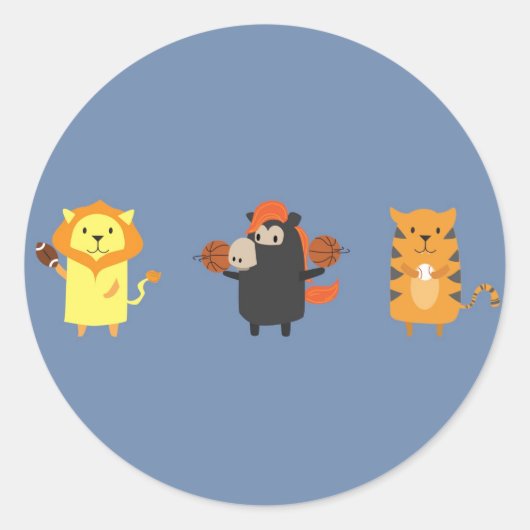 Sticker Rond Les mascottes de Détroit (Devant)