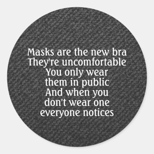 Sticker Rond Les masques sont la nouvelle blague de son sombre (Devant)