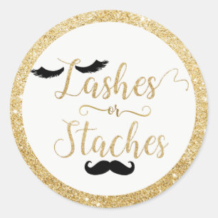 Sticker Rond Les mèches ou le genre de baby shower de Staches