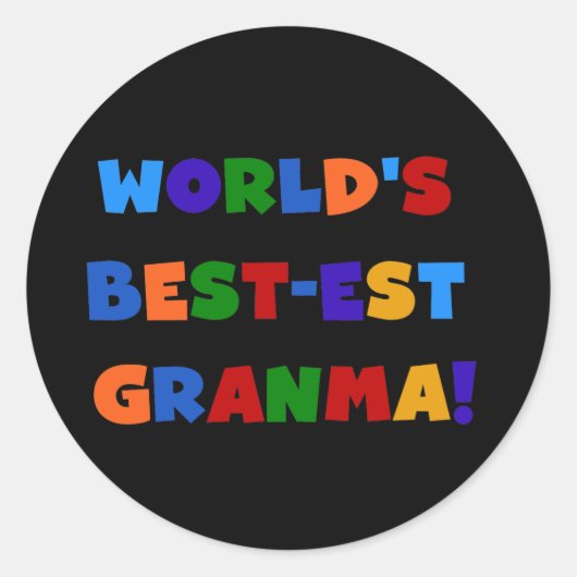 Sticker Rond Les meilleures couleurs vives Granma du monde (Devant)