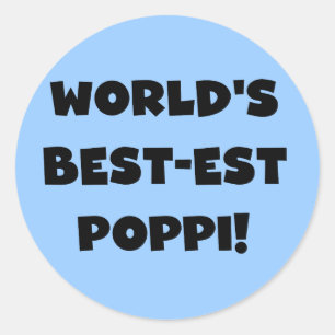 Sticker Rond Les meilleurs cadeaux Poppi Black Text du monde