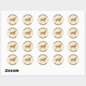 Sticker Rond Les meilleurs chiens sont Secourus - Golden Retrie (Feuille)