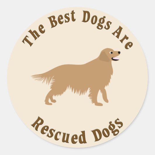 Sticker Rond Les meilleurs chiens sont Secourus - Golden Retrie (Devant)