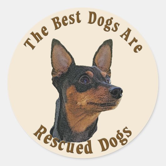 Sticker Rond Les Meilleurs Chiens Sont Secourus - Miniature Pin (Devant)