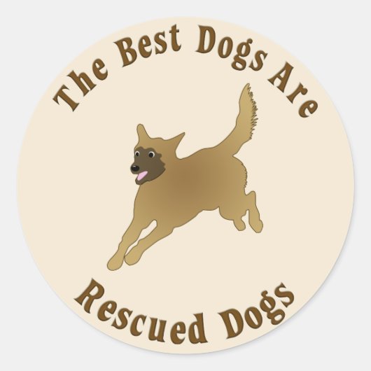 Sticker Rond Les Meilleurs Chiens Sont Secourus - Mutts (Devant)