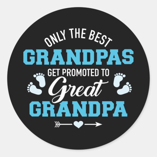 Sticker Rond Les meilleurs grands-pas sont promus au grand-père (Devant)