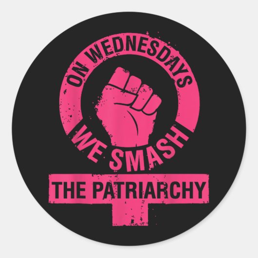 Sticker Rond Les mercredis, nous bafouons les droits des femmes (Devant)