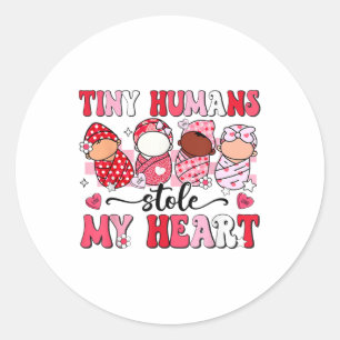 Sticker Rond Les minuscules humains me volent le coeur L& ;
