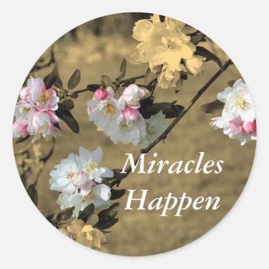 Sticker Rond Les miracles fleurissent Inspiration (Devant)