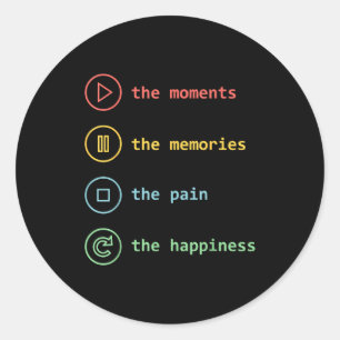 Sticker Rond Les moments les souvenirs la douleur le bonheur
