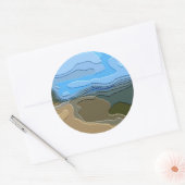 STICKER ROND LES MONTAGNES (Enveloppe)