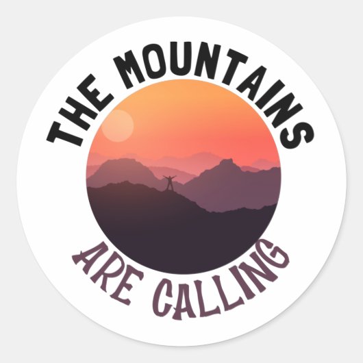 Sticker Rond Les montagnes appellent (Devant)