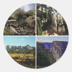 Sticker Rond Les montagnes du Colorado