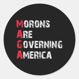 Sticker Rond Les Morons dirigent la protestation anti-Trump con