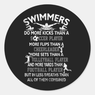 Sticker Rond Les nageurs font plus de battements de pied qu'un