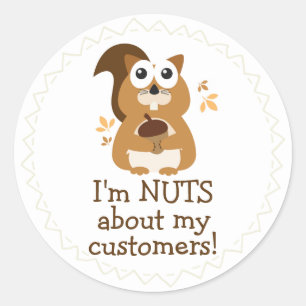 Sticker Rond Les noix à propos de mes clients tombent