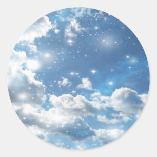 Sticker Rond Les nuages du ciel s'illuminent