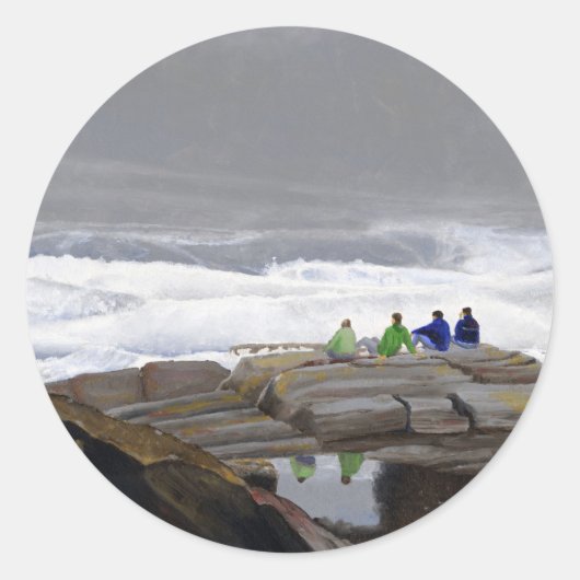 Sticker Rond Les Observateurs de Vagues (Devant)